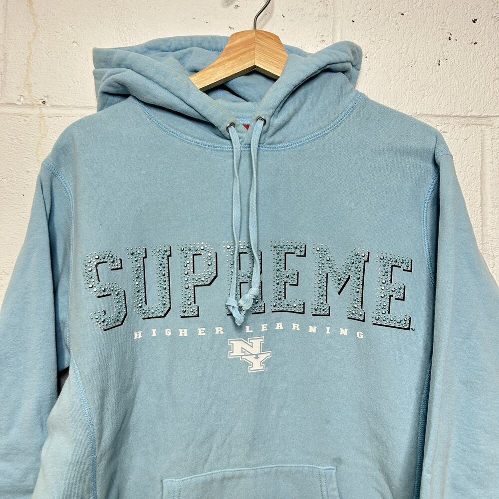 Supreme Higher Learning Gems Hoodie “Blue” SS20 - Picture 3 of 12